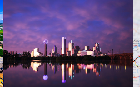 A collage of a city.