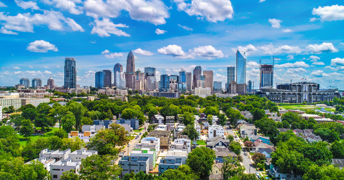 aerial image of Charlotte NC