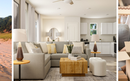 A man and woman sitting on a couch with a baby on his lap.