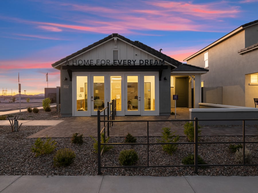 A building with a fence around it.