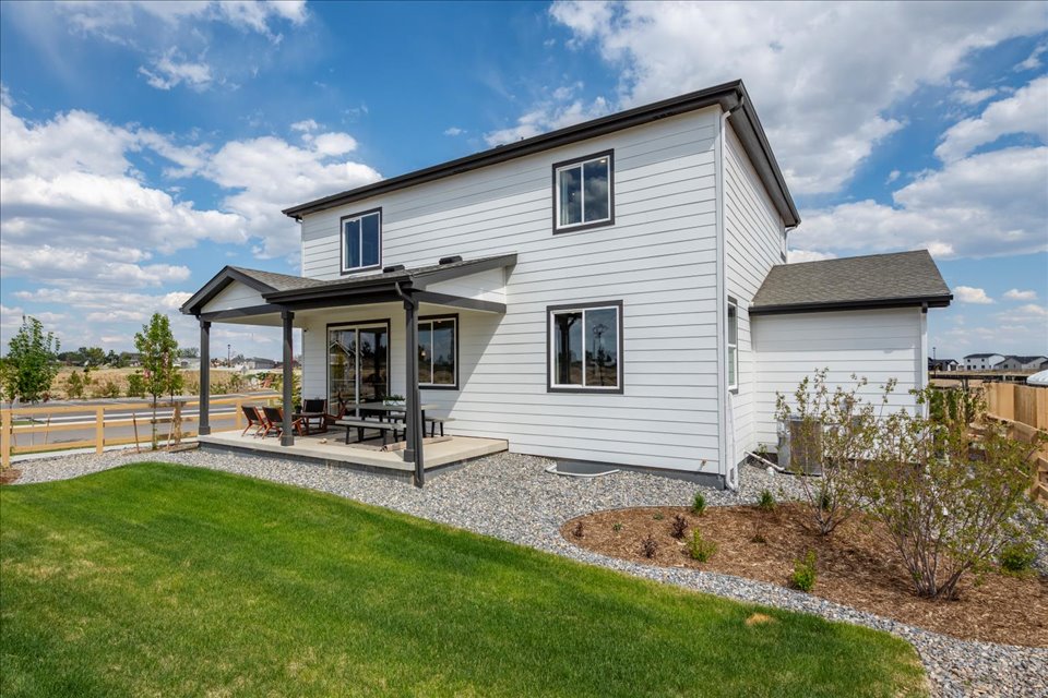 A house with a lawn.