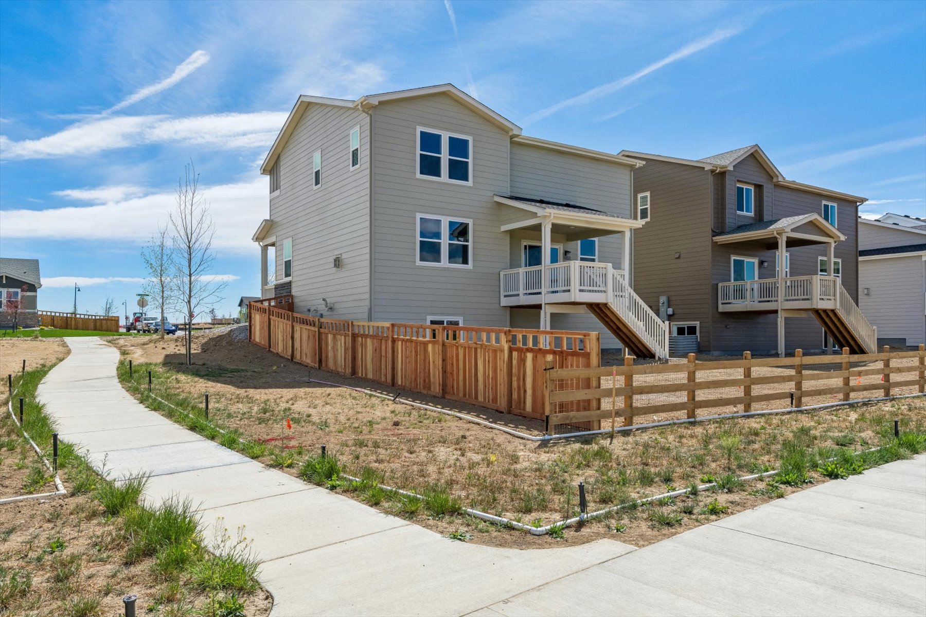 A house with a fence around it.