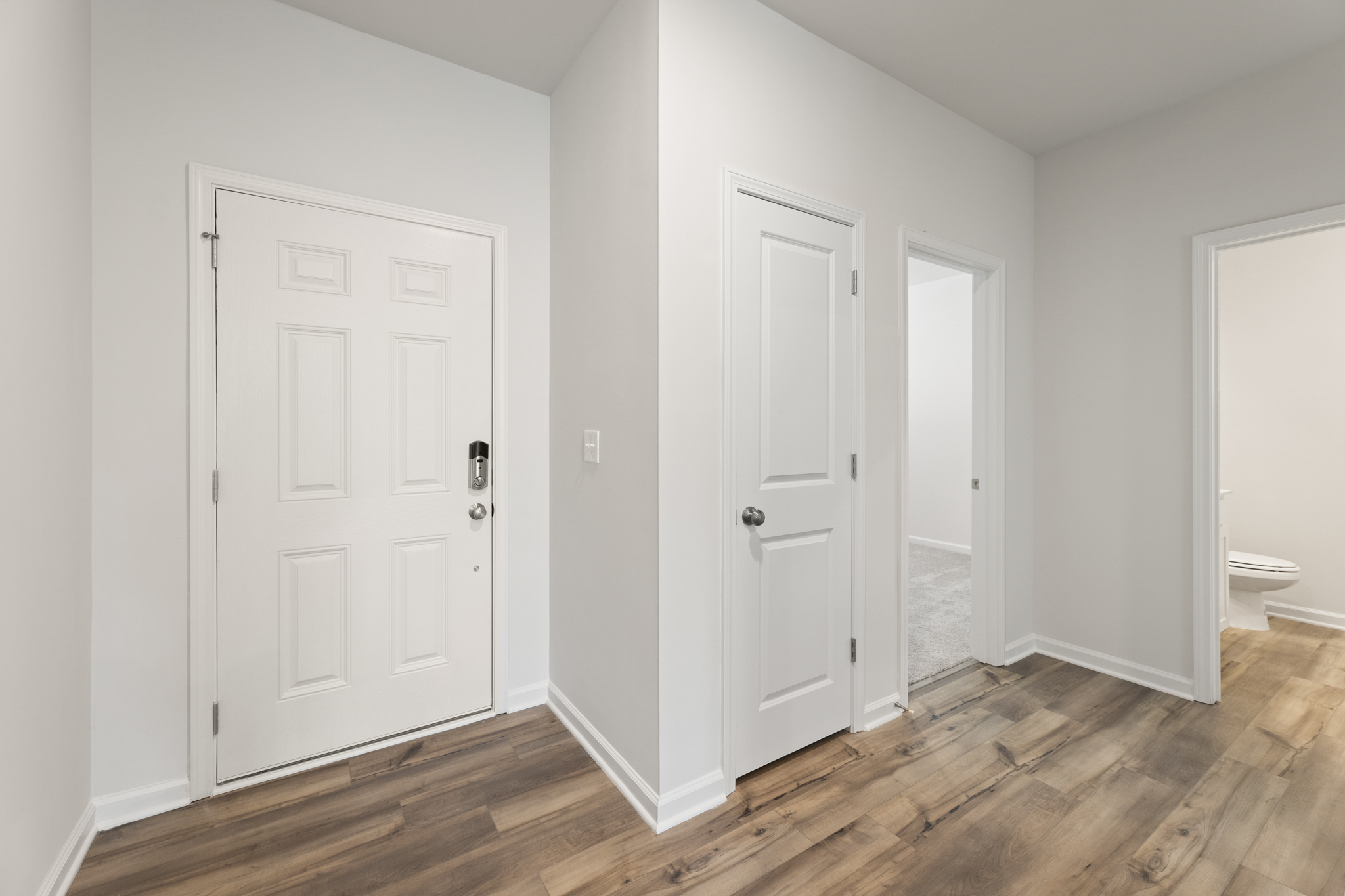 A room with white doors.