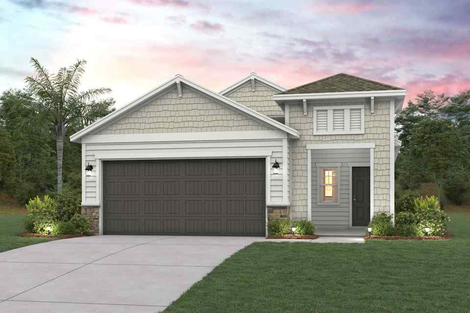 A house with a garage.