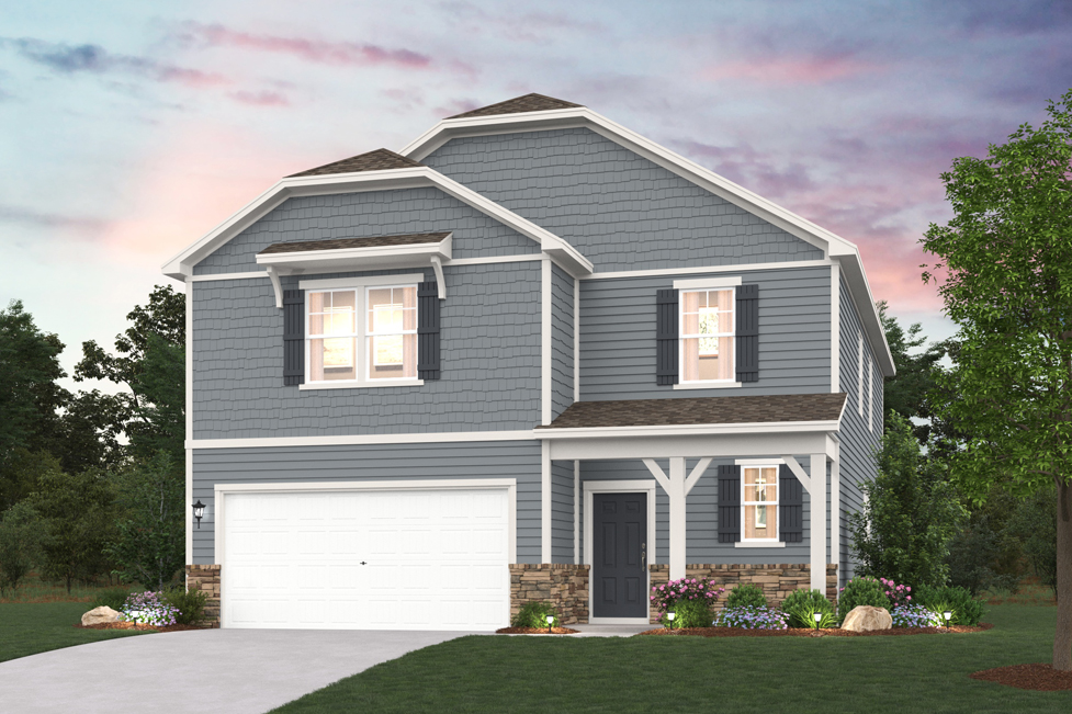 A house with a garage.