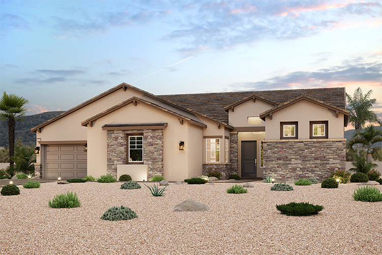 A house with a driveway.