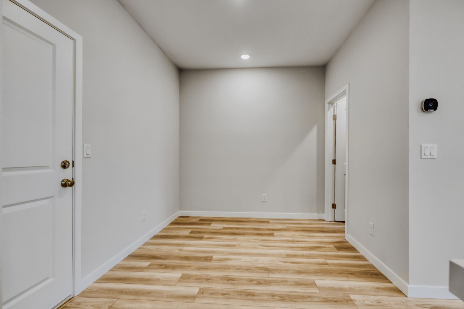 A room with white walls.