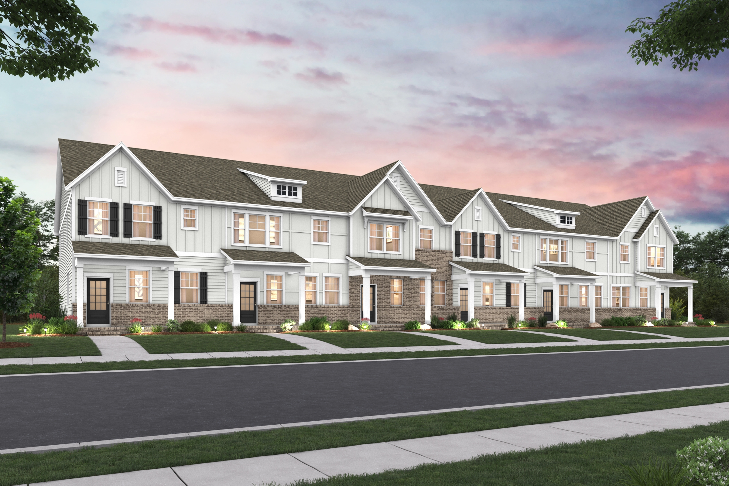 A large house with a driveway.