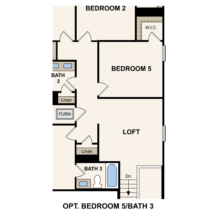 Willow plan, second floor options