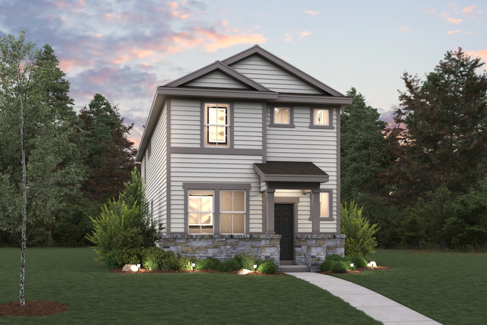 A house with a yard and trees.