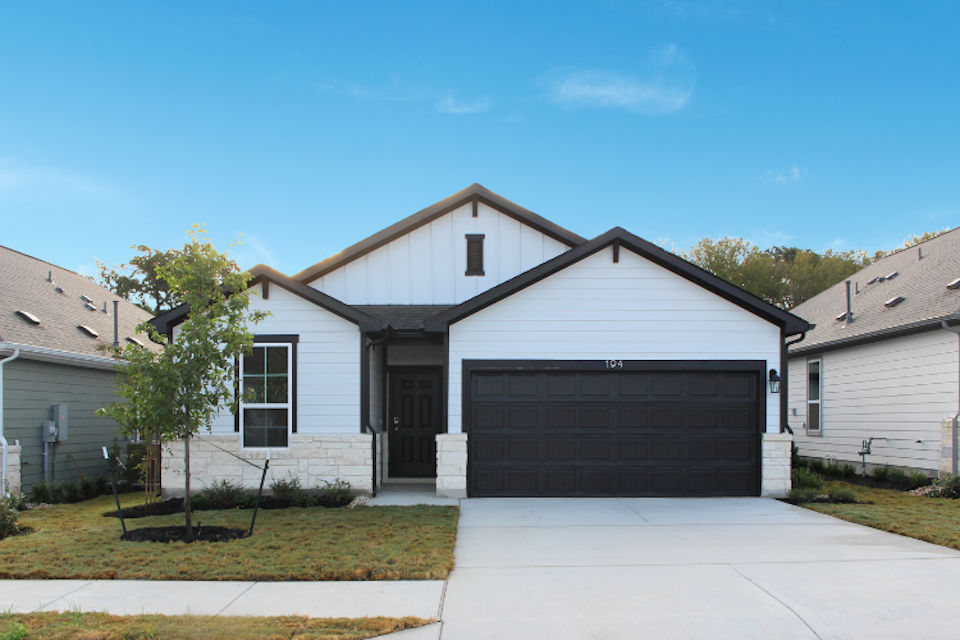 A house with a garage.
