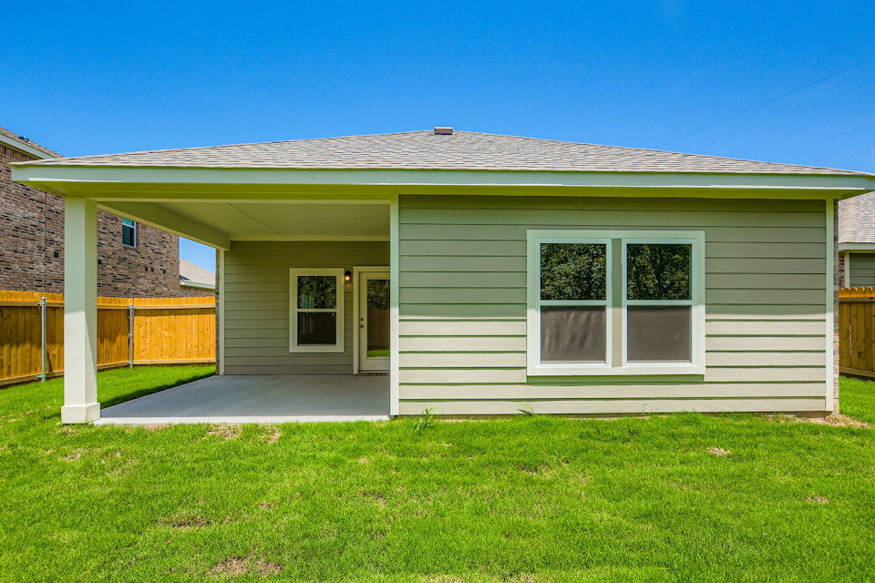 A house with a fence.