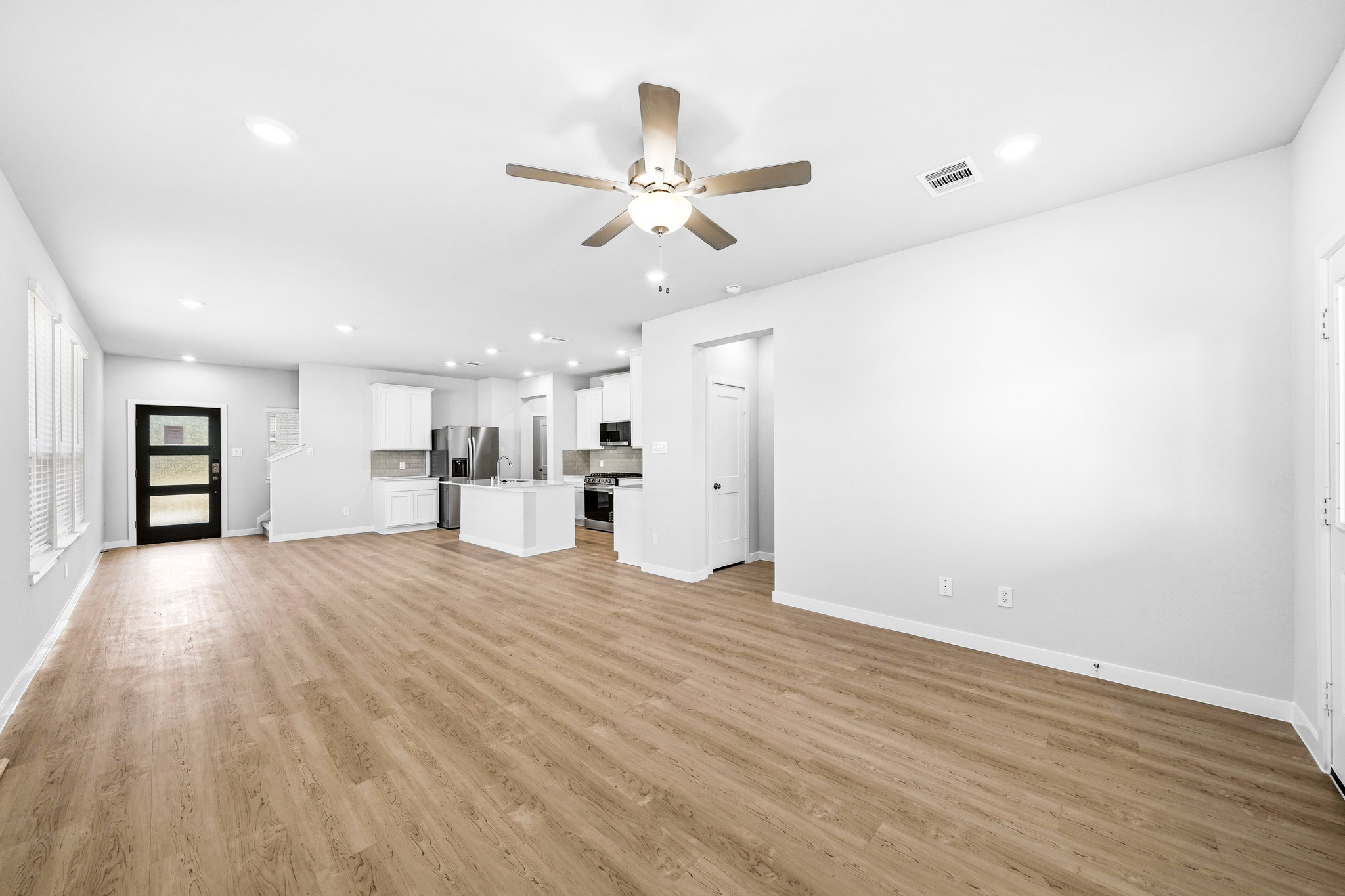 A large empty living room.