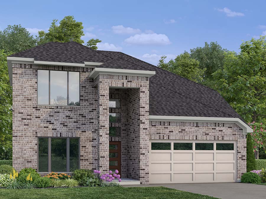 A house with a garage.