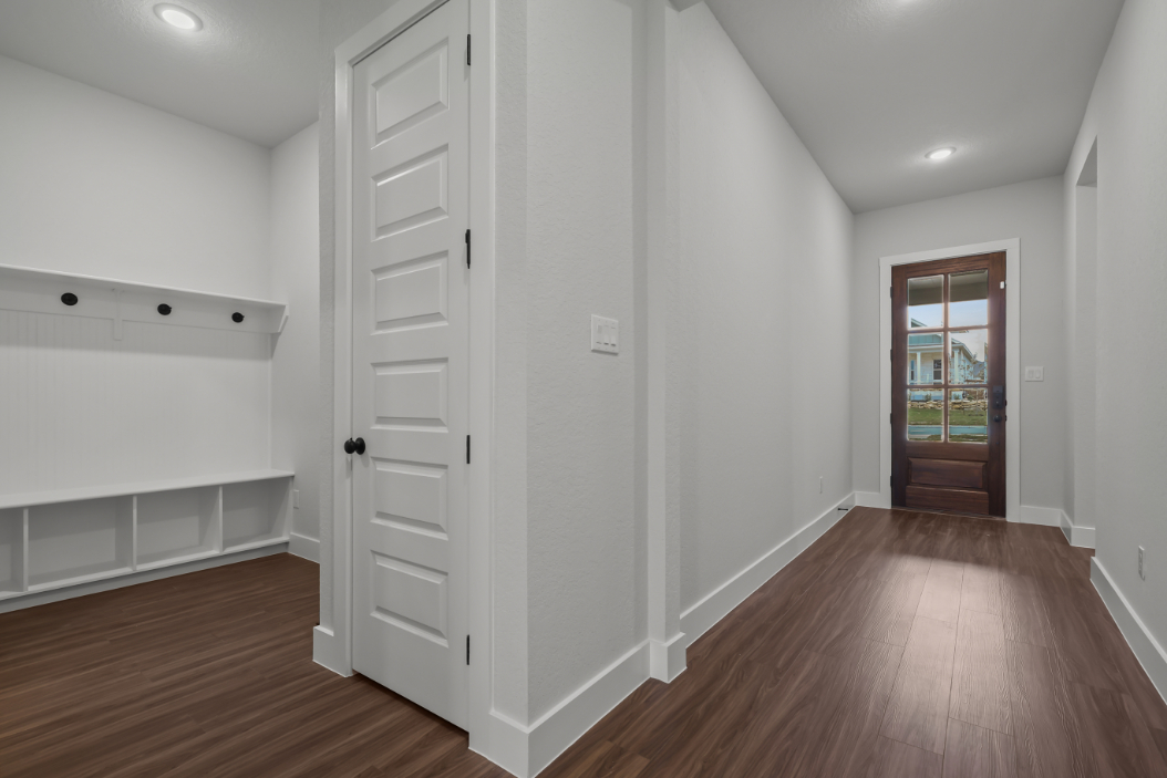 A room with white walls.