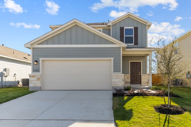 A house with a garage.