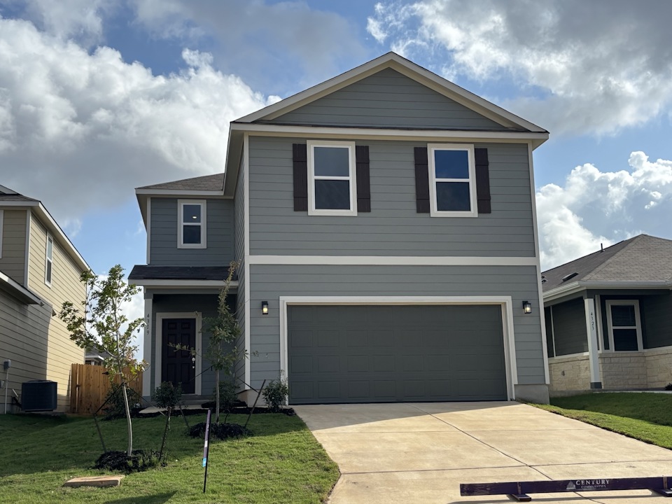 A house with a garage.