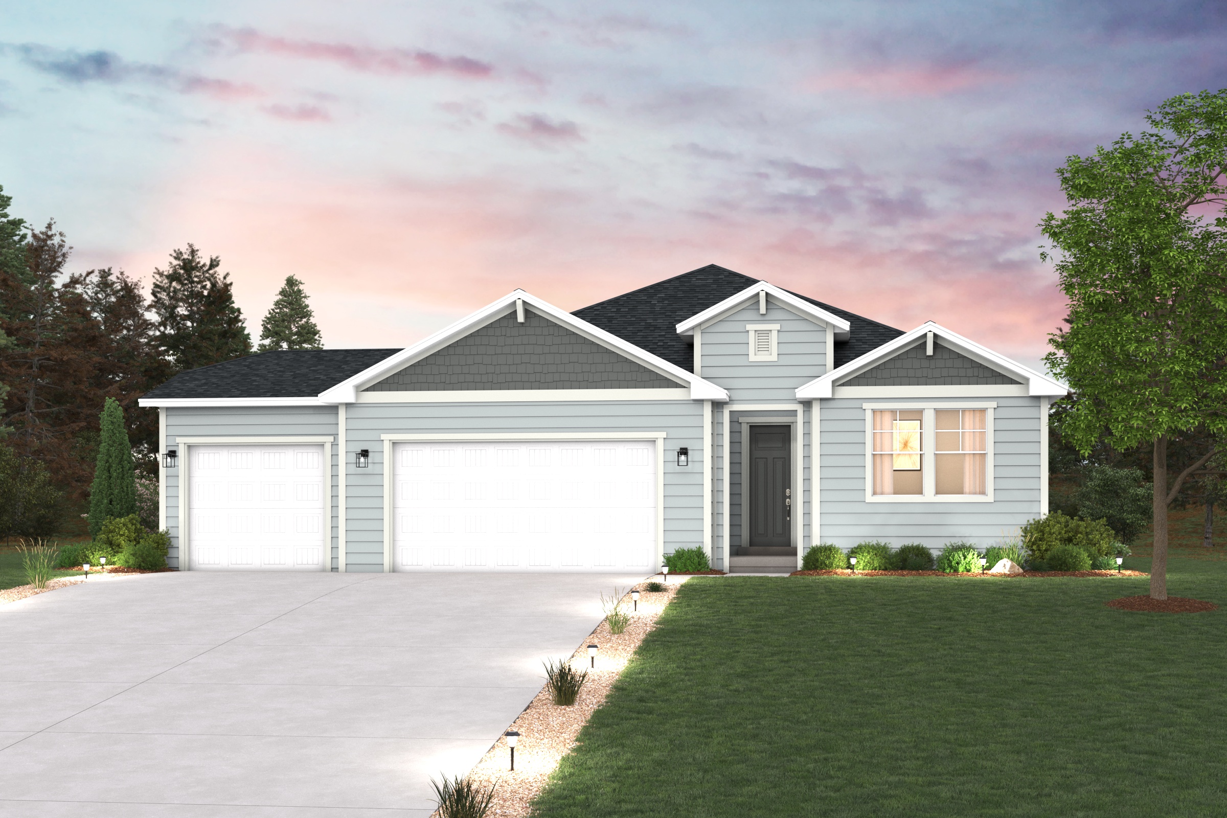 A house with a driveway.