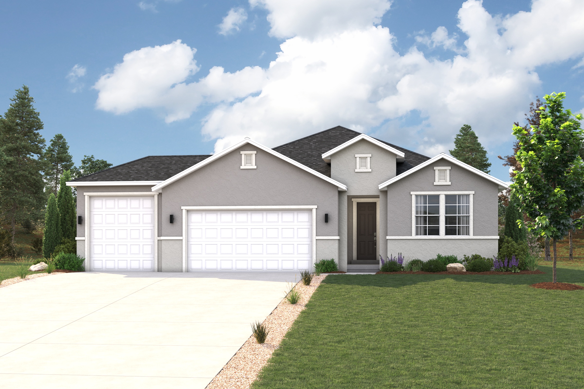 A house with a driveway.