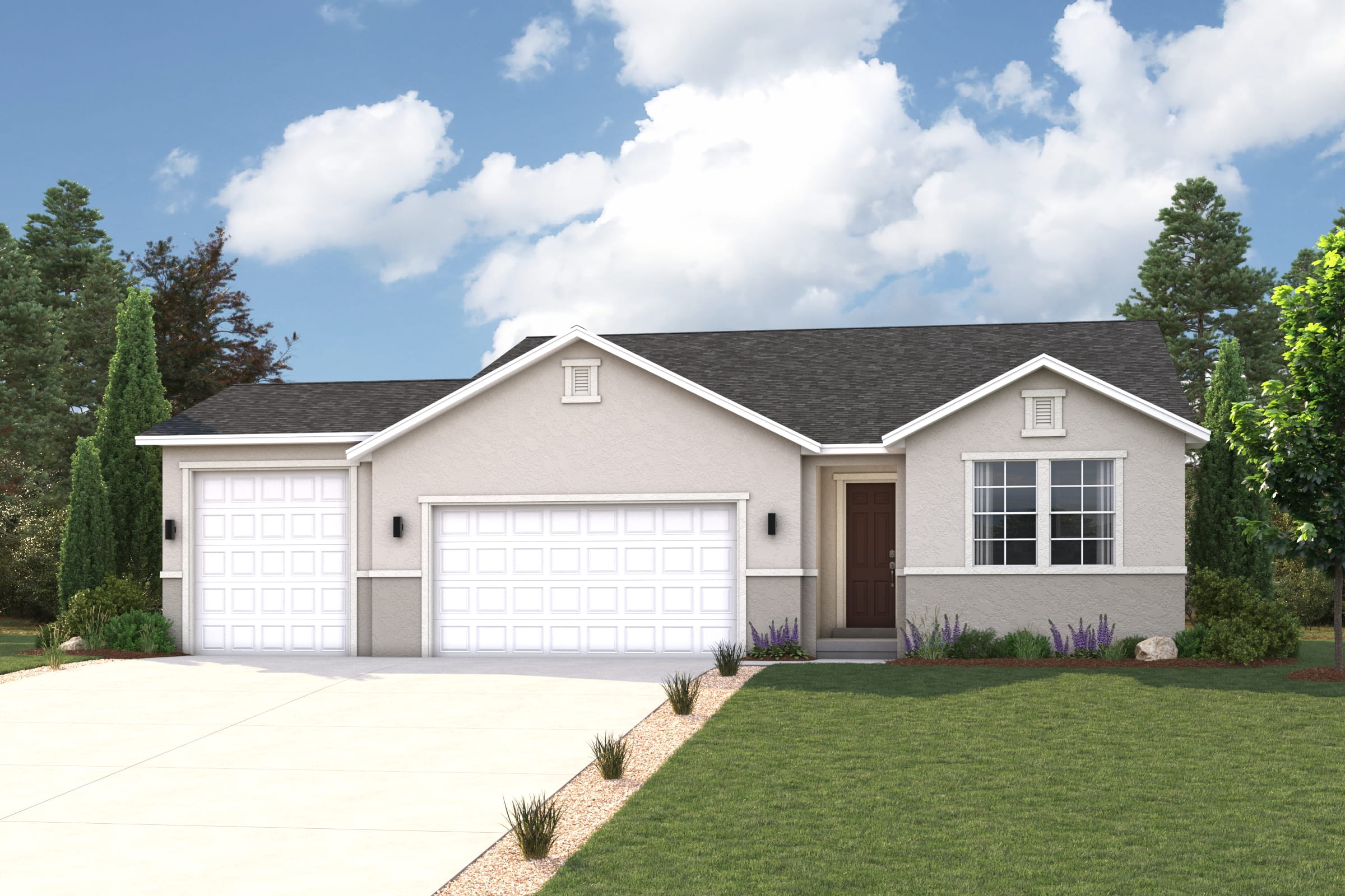 A house with a driveway.