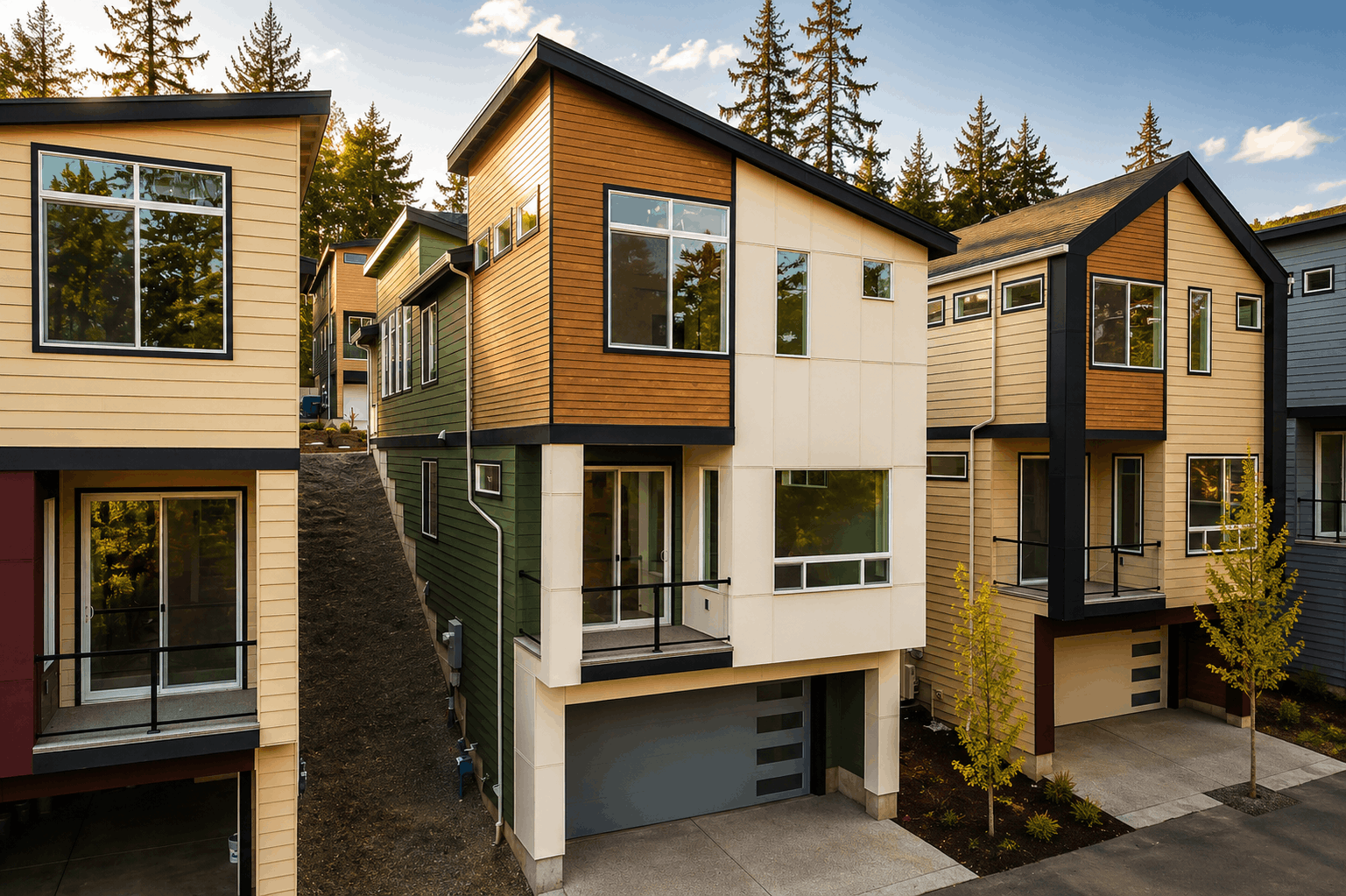 A row of houses.