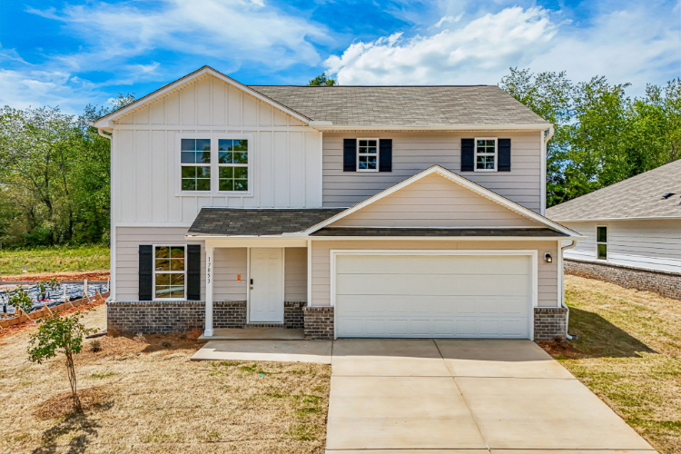 A house with a garage.