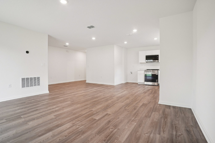 A large empty kitchen.
