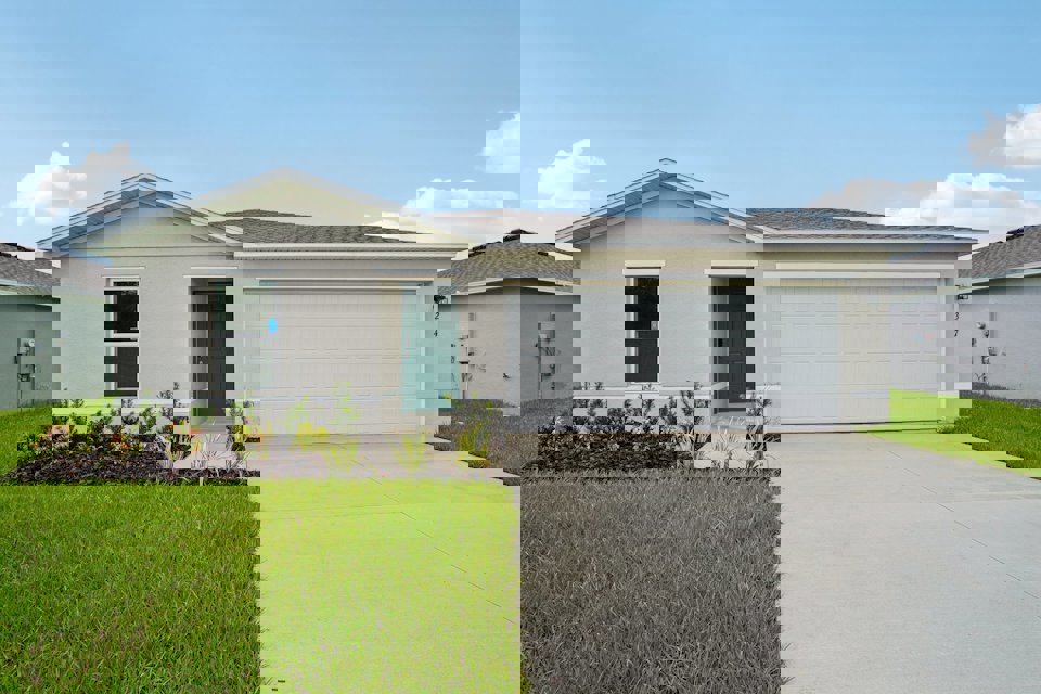 A house with a garage.