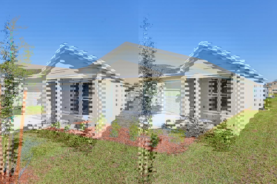 A house with a yard.