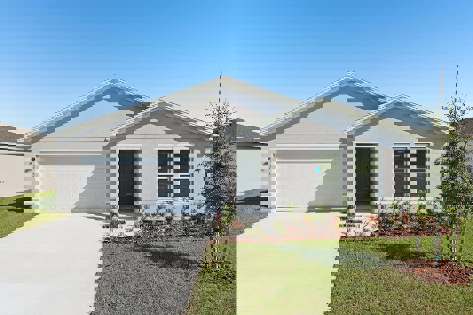 A house with a garage.