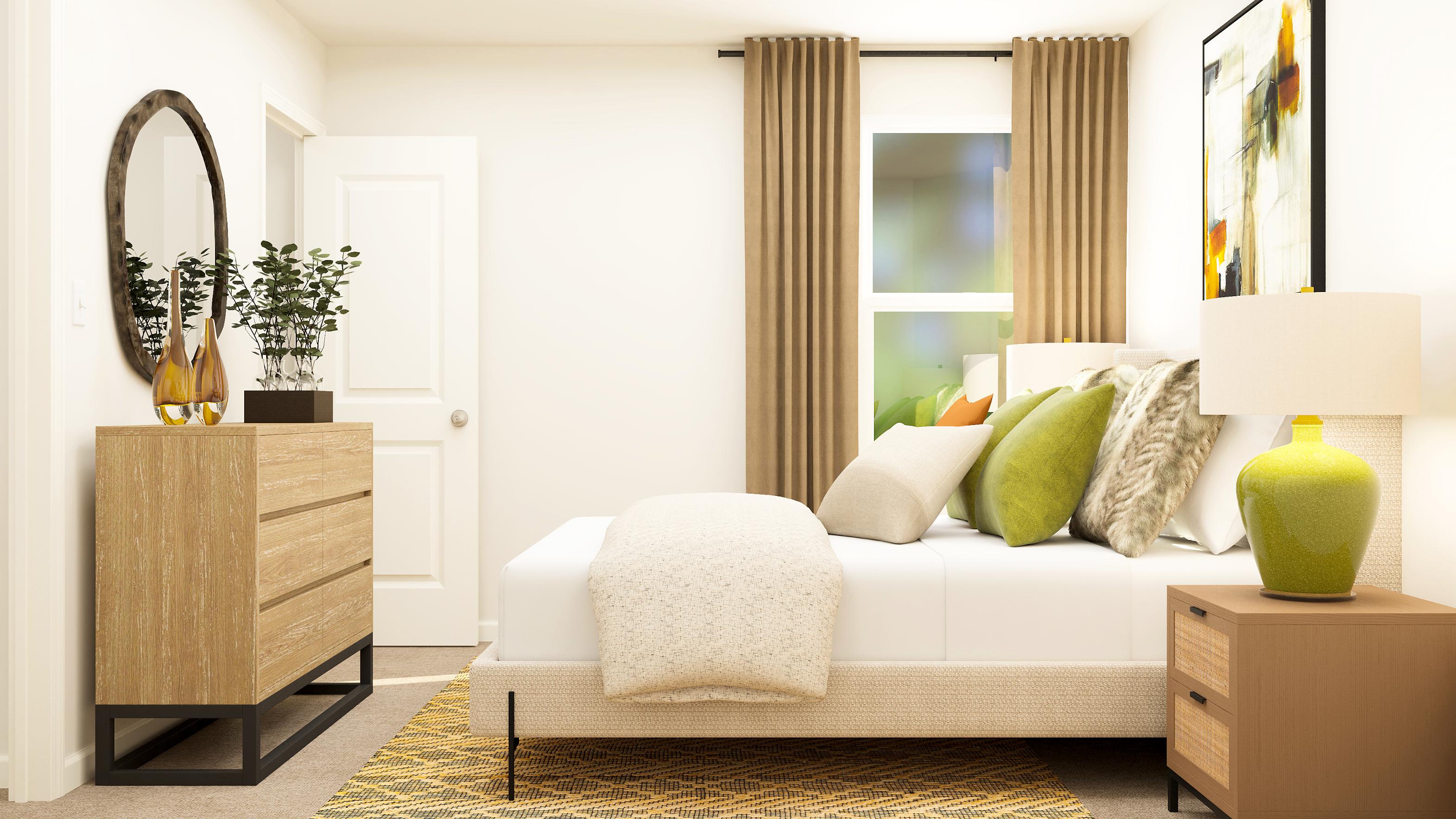 A white couch in a room.